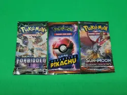Pokemon Booster Packs X3 Forbidden Light, Burning Shadows, Detective New Sealed - Image 1