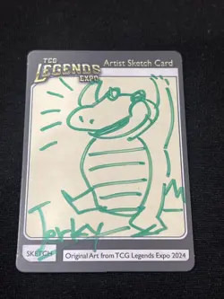 Pokemon TCG Legends Artist Sketch Card Auto Signed & Sketch by illustrator Jerky - Image 1