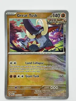 Pokemon TCG Prismatic Evolutions 055/131 Great Tusk Master Ball Reverse Card - Image 1