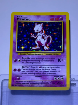 1999 Pokemon MEWTWO Base Set HOLO BLEED Misprint ERROR Card 10/102 Rare WotC NM+ - Image 2