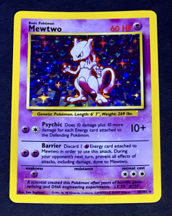 1999 Pokemon MEWTWO Base Set HOLO BLEED Misprint ERROR Card 10/102 Rare WotC NM+ - Image 3