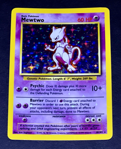 1999 Pokemon MEWTWO Base Set HOLO BLEED Misprint ERROR Card 10/102 Rare WotC NM+ - Image 5