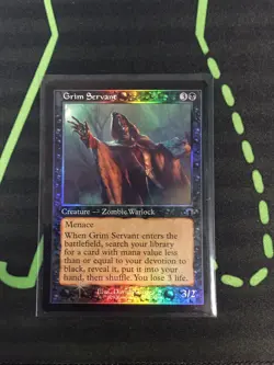 MTG Magic The Gathering Grim Servant Foil Retro Frame Zombie Commander - Image 1