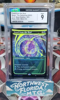 Graded MTG - CGC 9 -SLD: Neon Dynasty (2022) - Freed from the Real (Neon Foil) - Image 1