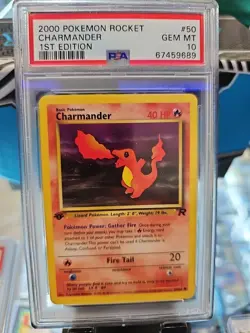 Charmander 1st Edition Team Rocket 2000 Pokemon PSA 10 #50 - Image 1