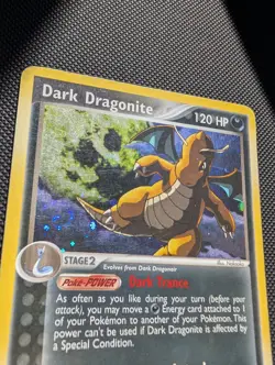 READ Dark Dragonite 15/109 Holo Ex Team Rocket Returns Pokemon TCG 2004 Swirl - Image 3