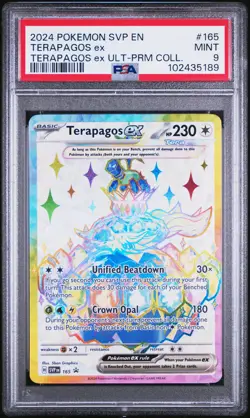 2024 POKEMON SVP EN-SV BLACK STAR PROMO #165 TERAPAGOS EX PSA 9 - Image 1
