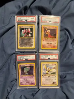 (4) PSA Pokemon Slabs Scizor, Magmar, Misdreavus, Koga’s Pidgey - Image 1
