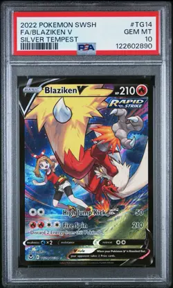 2022 POKEMON SILVER TEMPEST #TG14 FA/BLAZIKEN V SILVER TEMPEST PSA 10 GEM MINT - Image 1