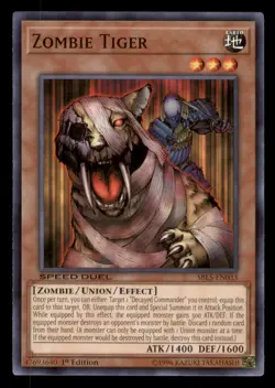 Yugioh Zombie Tiger #SBLS-EN033 Speed Duel: Arena of Lost Souls LP - Image 1