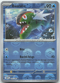 Basculin 024/086 Poke Ball Holo Black Bolt BLK English Pokemon Card NM - Image 1