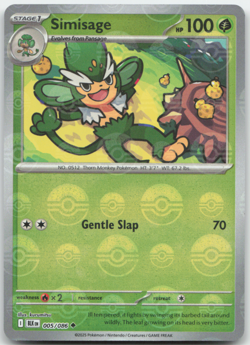 Simisage 005/086 Poke Ball Holo Black Bolt English Pokemon Card NM - Image 1