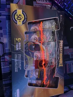 Presstine Pokemon Card Bundle 5 Pack 50+ Cards Holos Rares Sealed Box - Image 3