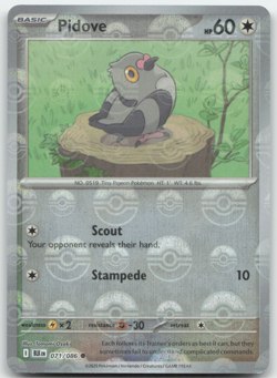 Pidove 071/086 Poke Ball Holo Black Bolt BLK English Pokemon Card NM - Image 1