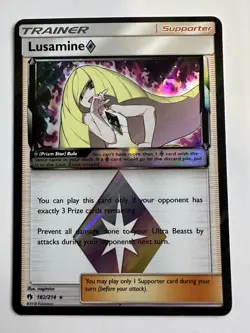 Lusamine 182/214 Lost Thunder Prism Star Ultra Rare Holo Pokemon Card - Image 1