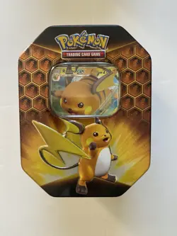 Pokemon Hidden Fates Tin Raichu GX Trading Card Game 2019 Sealed Edition - Image 1