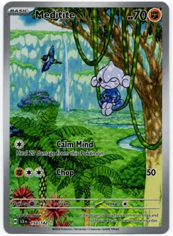 Pokemon - Stellar Crown Illustration Rare SV07 Meditite 153/142 NM - Image 1