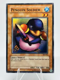 Yugioh! Penguin Soldier SDJ-022 Super Rare Unlimited LP - Image 1