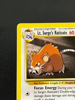 Lt. Surge's Raticate 53/132 - Gym Challenge Vintage WOTC Pokemon TCG Card LP - Image 5