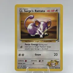 Lt. Surge's Rattata 82/132 Gym Heroes Unlimited 2000 Vintage LP Pokemon Card - Image 1