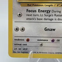 Lt. Surge's Rattata 82/132 Gym Heroes Unlimited 2000 Vintage LP Pokemon Card - Image 4