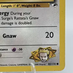 Lt. Surge's Rattata 82/132 Gym Heroes Unlimited 2000 Vintage LP Pokemon Card - Image 5
