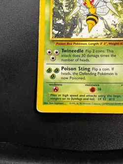 Beedrill 17/102 - Base Set Weedle Kakuna Set Vintage Pokemon TCG Cards MP - Image 3