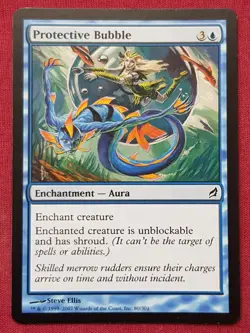 Magic The Gathering LORWYN PROTECTIVE BUBBLE blue card MTG - Image 1