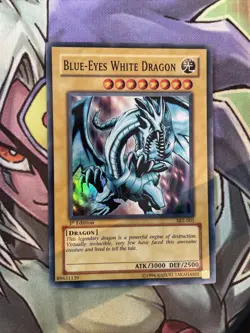 SKE-001 Blue-Eyes White Dragon Super Rare 1st Edition NM Yugioh Card - Image 1