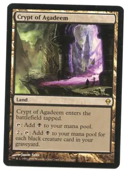 Magic The Gathering - Crypt of Agadeem - Rare Zendikar Card LP Condition-07gp - Image 1