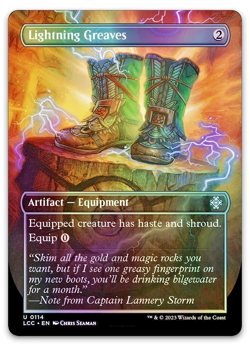MAGIC THE GATHERING DECKMASTER " LIGHTING GREAVES " ARTIFACT - EQUIPMENT #0114 - Image 1