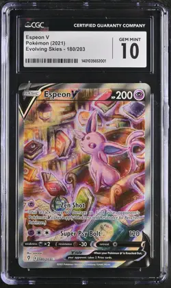 2021 Pokemon Espeon V #180/203 English Ultra Rare CGC 10 - Image 1