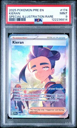 Kieran Pokemon Pre En-Prismatic Evolutions #174/131 Illustration Rare PSA 9 - Image 1