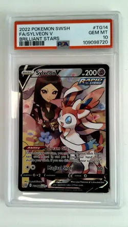 Pokemon TCG Sylveon V TG14/TG30 Swsh09: Brilliant Stars Holo PSA 10 GEM MT - Image 1