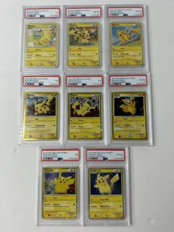 2010 POKEMON PIKACHU WORLD PROMO PSA GRADED BUNDLE (Grades In Description) - Image 1