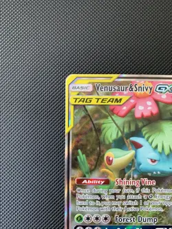 Pokemon TCG Venusaur & Snivy GX TAG TEAM SM229 Full Art Alternate Art 2019 HP - Image 2