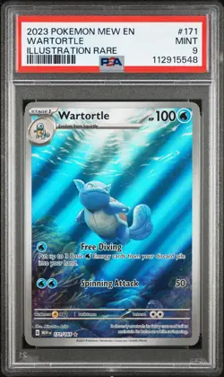 2023 POKEMON MEW EN-151 ILLUSTRATION RARE #171 WARTORTLE PSA 9 - Image 1