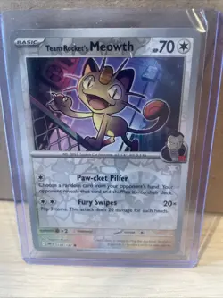 POKEMON TCG: TEAM ROCKET’S MEOWTH 149/182 DESTINED RIVALS REVERSE HOLO NM - Image 1