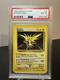 G1N Zapdos Holo 16102 PSA 8 Pokmon 1999 Pokemon Game Base Set Fast Ship - Image 1