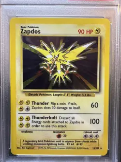 G1N Zapdos Holo 16102 PSA 8 Pokmon 1999 Pokemon Game Base Set Fast Ship - Image 3