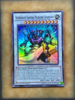 Yugioh Superheavy Samurai Warlord Susanowo SECE-EN048 Super Rare 1st Ed LP - Image 1