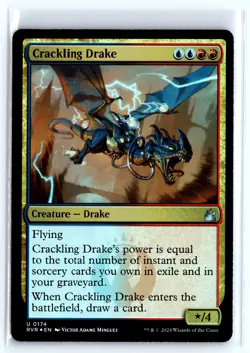 FOIL Crackling Drake 174 Ravnica Remastered - MTG Magic the Gathering Card - Image 1
