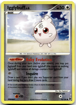 Igglybuff 70/106 Reverse Holo Great Encounters Pokemon Card LP - Image 1