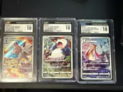 3 Card Graded lot Pokemon Japanese CGC slab lot 10s - Image 1