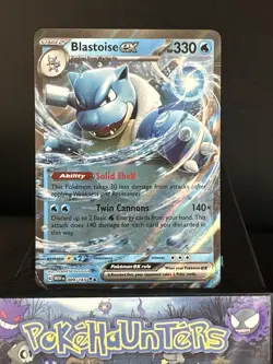 Pokemon Card Blastoise EX 009/165 MEW EN Scarlet & Violet 151 Double Rare NM - Image 1