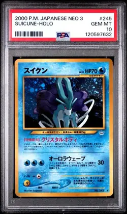 PSA 10 Suicune Holo 245 Awakening Legends Old Back 2000 Pokemon Card Japanese - Image 1