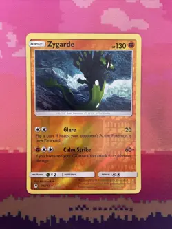 Pokemon Card Zygarde Forbidden Light Reverse Holo Rare 72/131 Near Mint - Image 1