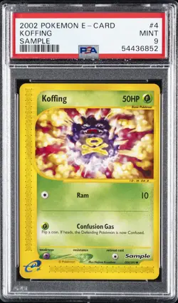 2002 POKEMON E-CARD SAMPLE #4 KOFFING PSA 9 - Image 1