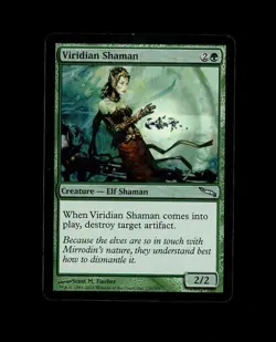 MTG Magic the Gathering VIRIDIAN SHAMAN HOLO CREATURE ELF! PLAY - Image 1