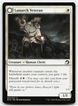 MTG Lunarch Veteran C Innistrad: Midnight Hunt 27 LP - Image 1